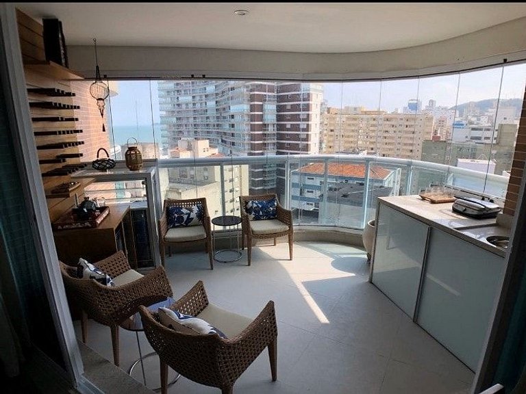 Estanconfor Santos com Vista Mar AC garagem sacada fechada