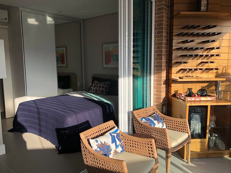 Estanconfor Santos com Vista Mar AC garagem sacada fechada