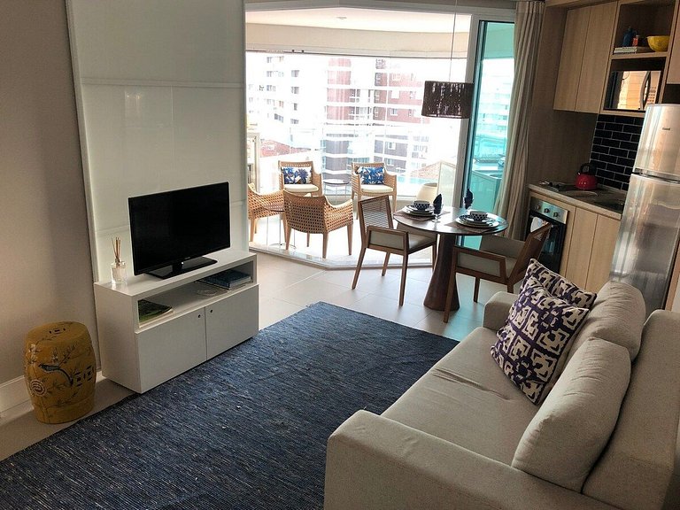 Estanconfor Santos com Vista Mar AC garagem sacada fechada