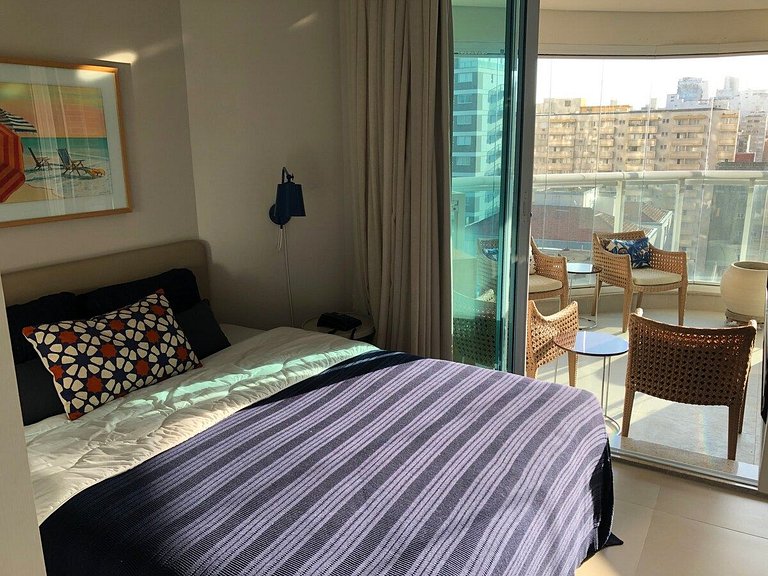 Estanconfor Santos com Vista Mar AC garagem sacada fechada