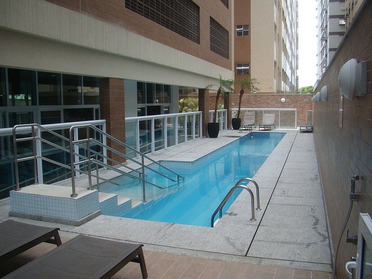 Estanconfor Santos com Vista Mar AC garagem sacada fechada