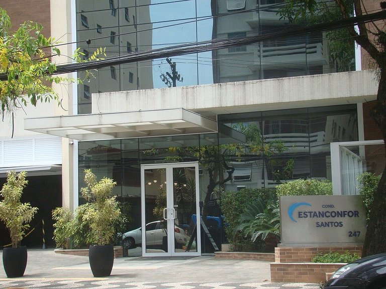 Estanconfor Santos com Vista Mar AC garagem sacada fechada