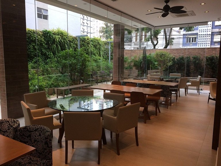 Estanconfor Santos com Vista Mar AC garagem sacada fechada