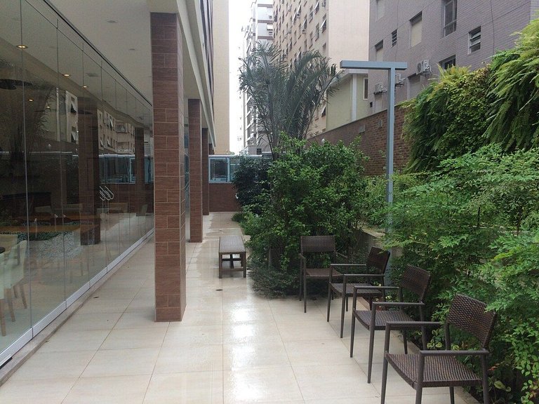 Estanconfor Santos com Vista Mar AC garagem sacada fechada
