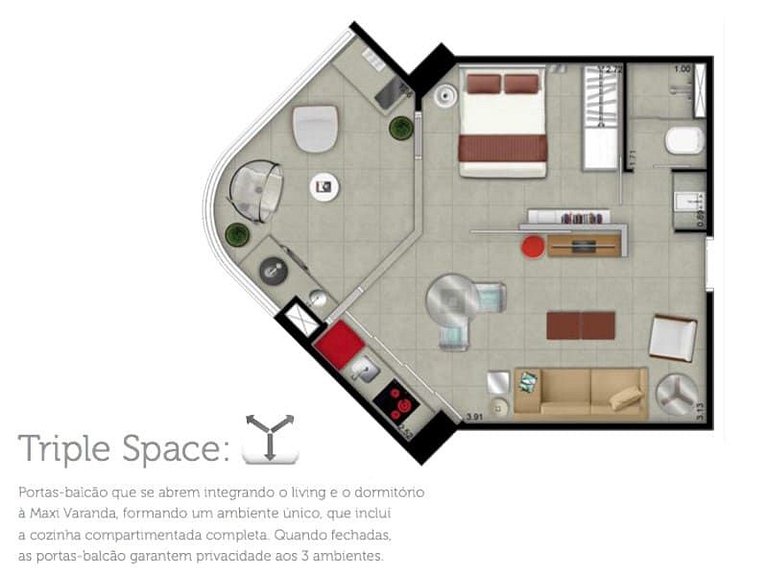 Residencial Estanconfor com Vista Mar AC e garagem