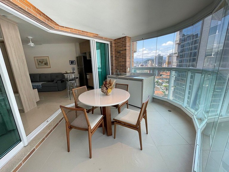 Estanconfor Santos Vista Mar 4 AC Garagem sacada fechada