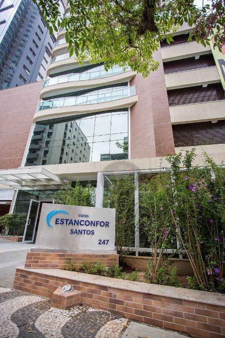Estanconfor Santos Vista Mar 4 AC Garagem sacada fechada