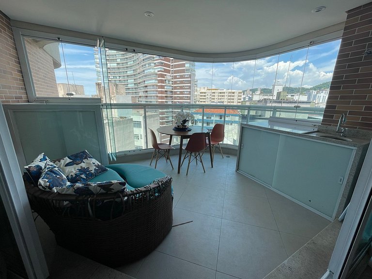 Estanconfor Praia Santos AC garagem sacada fechada