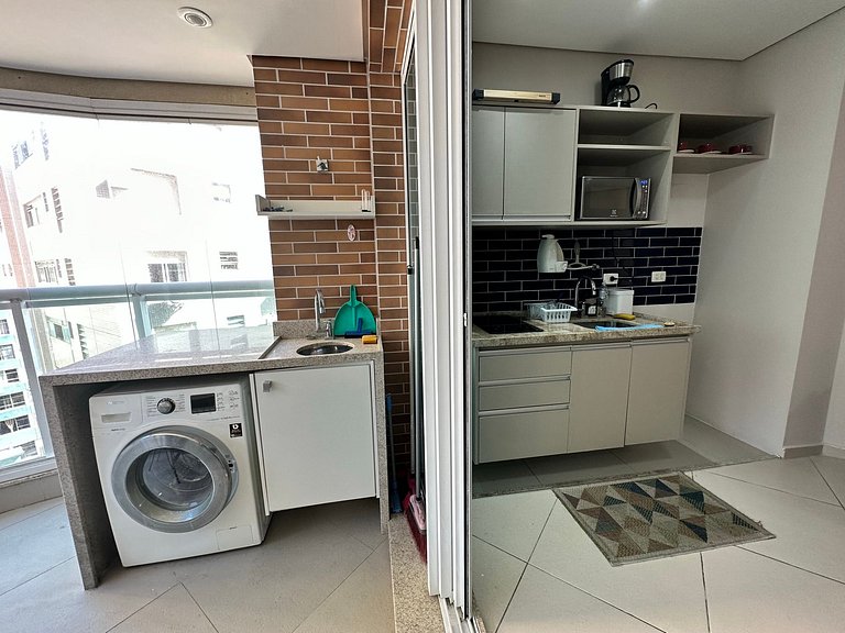 2 quartos- Estanconfor AC sacada fechada garagem com arrumaç