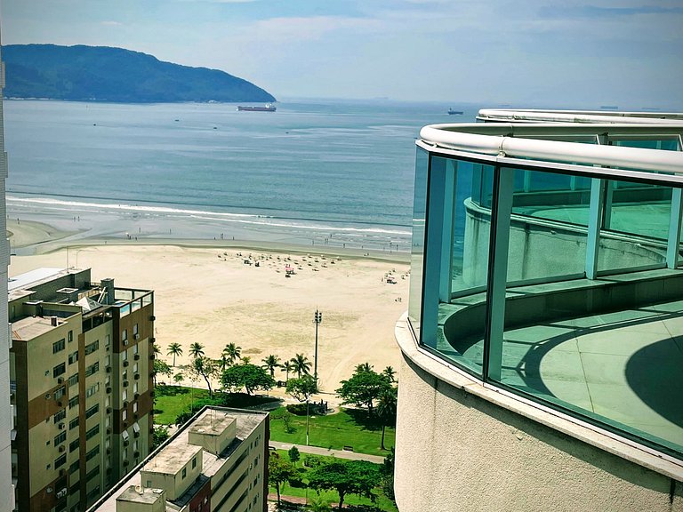 Estanconfor Santos com Vista Mar varanda e garagem