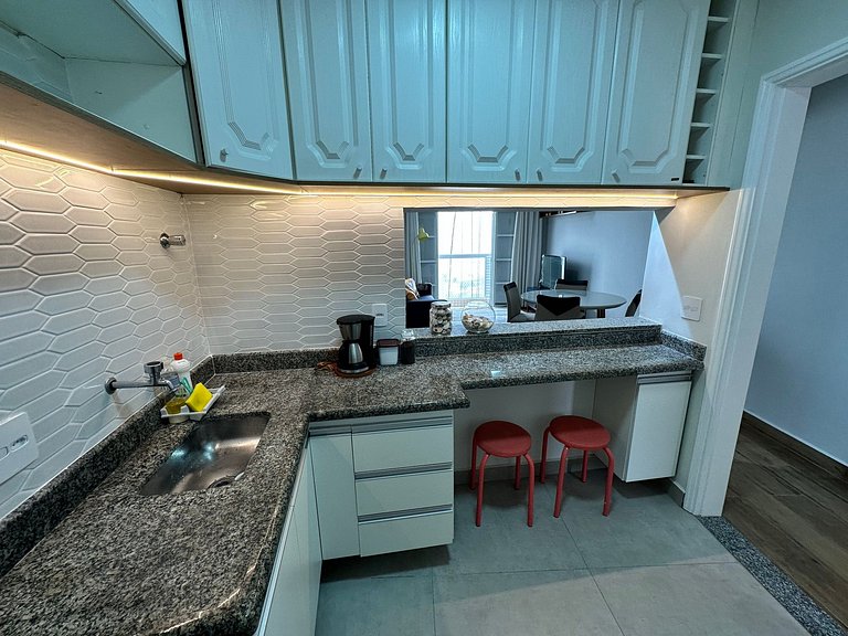 Apartamento Pé na Areia melhor Vista Mar de Santos