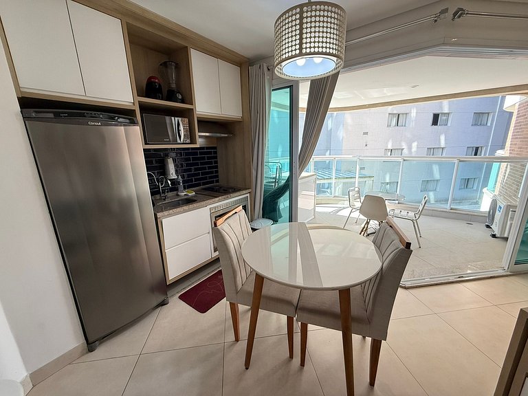 Flat Estancofor Santos na Quadra da Praia com Vista do Mar