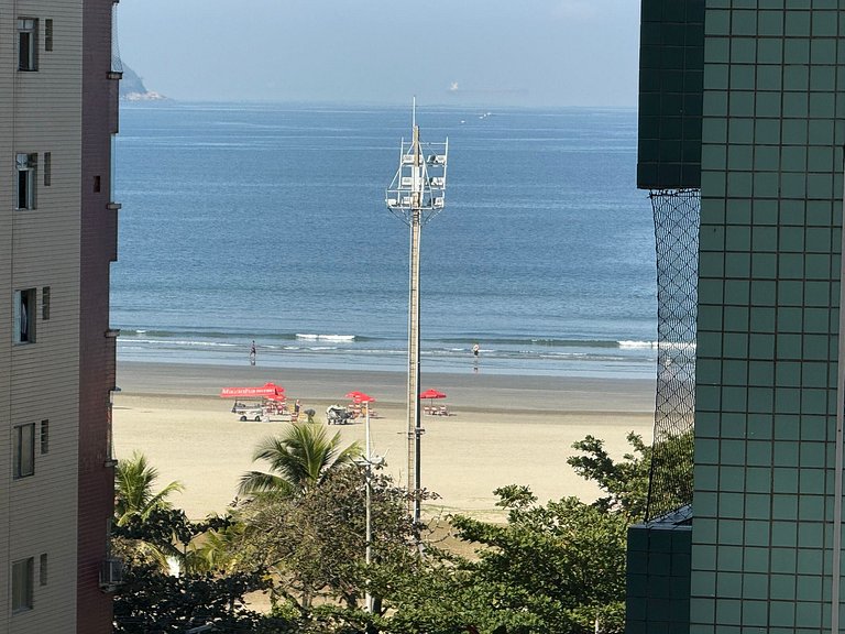 Flat Estancofor Santos na Quadra da Praia com Vista do Mar