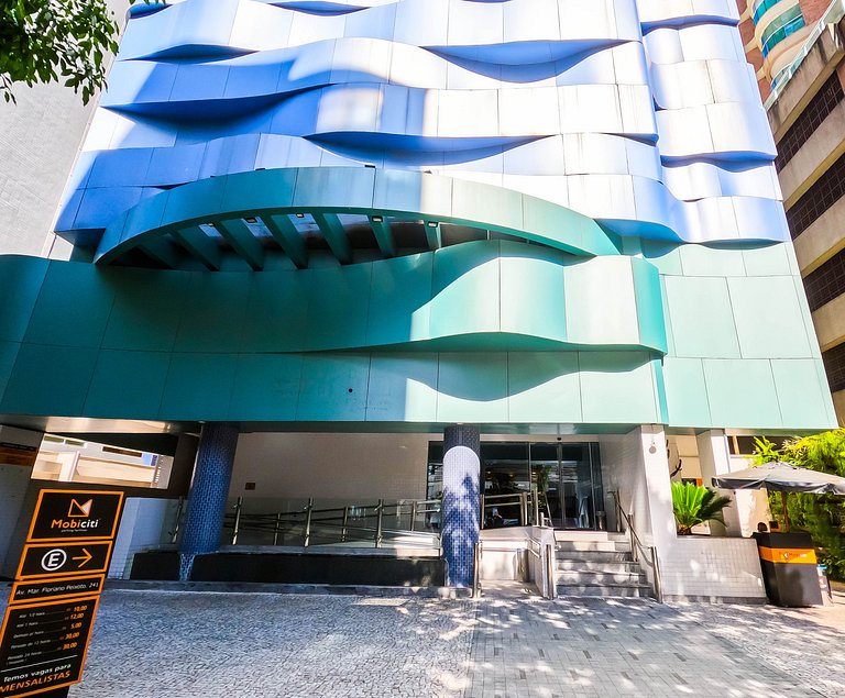 Flat Vista Mar c/ Varanda em Santos