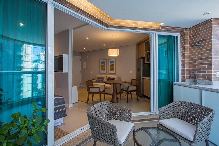 na praia com vista mar garagem e ar cond inclusos Apto 2103