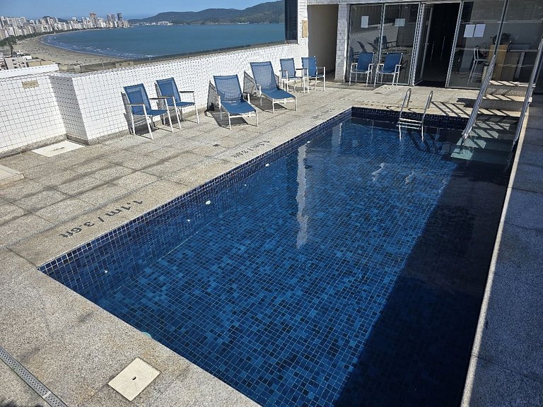 Suíte aconchegante vista Frente ao Mar em Santos